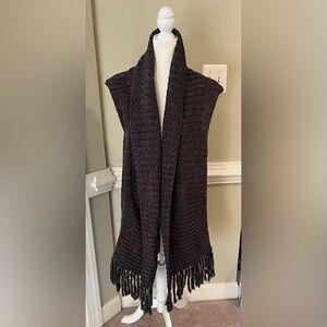 EUC Sanctuary Charcoal Knit Chunky long Cardigan/Sweater vest, L
